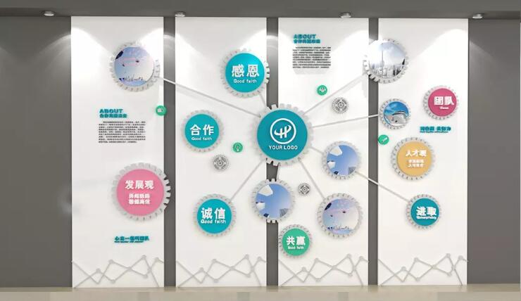 創意簡約企業文化墻制作效果圖