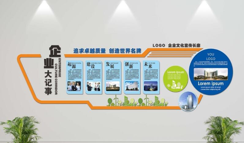 微立體異形通用企業文化墻制作效果圖