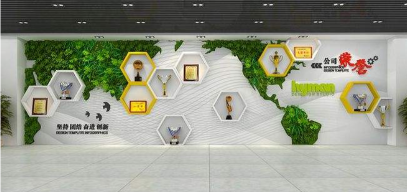 企業文化墻科技展廳展館設計3d效果圖