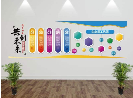 企業走廊通道文化墻布置設計創意時間軸校園文化長廊
