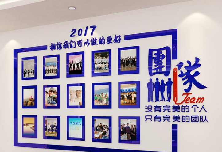 立體公司企業文化墻辦公室勵志照片墻