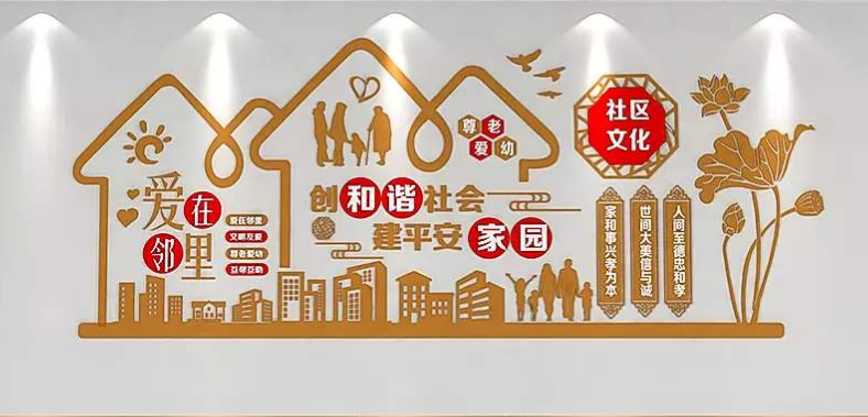 通用古典中式社區(qū)樓梯走廊文化墻展板