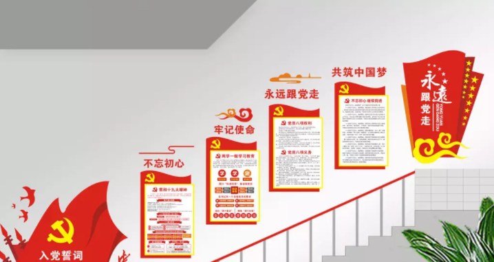黨建文化墻設計黨員之家活動室