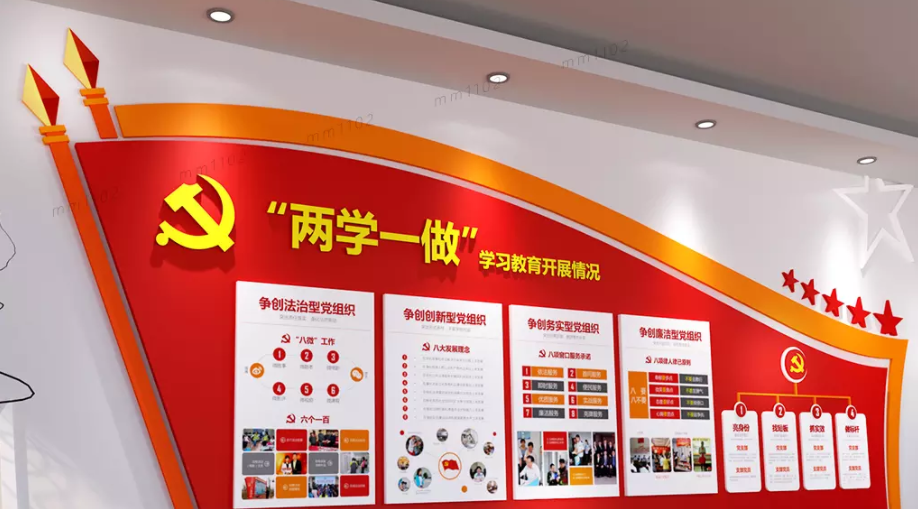 黨建文化墻設(shè)計黨員之家活動室