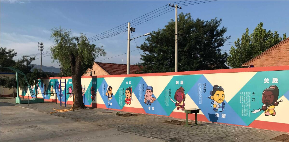 紅星小學校園文化墻彩繪效果圖